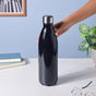 Glossy Black Stainless Steel Water Bottle 1000ml - Water bottle, steel water bottle | Bottle for Travelling