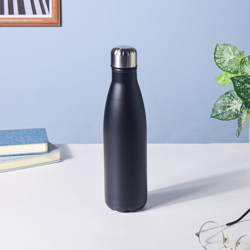 Stainless Steel Water Bottle Matte Black 500ml - Water bottle, steel water bottle | Bottle for Travelling