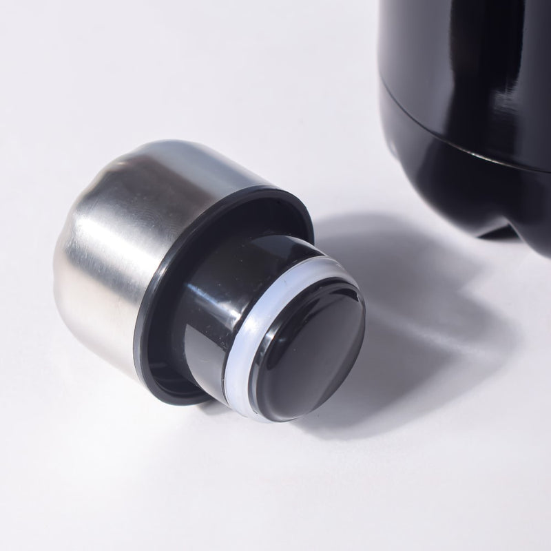 Glossy Black Stainless Steel Water Bottle 1000ml - Water bottle, steel water bottle | Bottle for Travelling