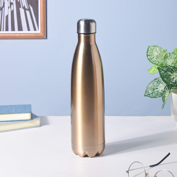 Stainless Steel Water Bottle Gold 750ml - Water bottle, steel water bottle | Bottle for Travelling