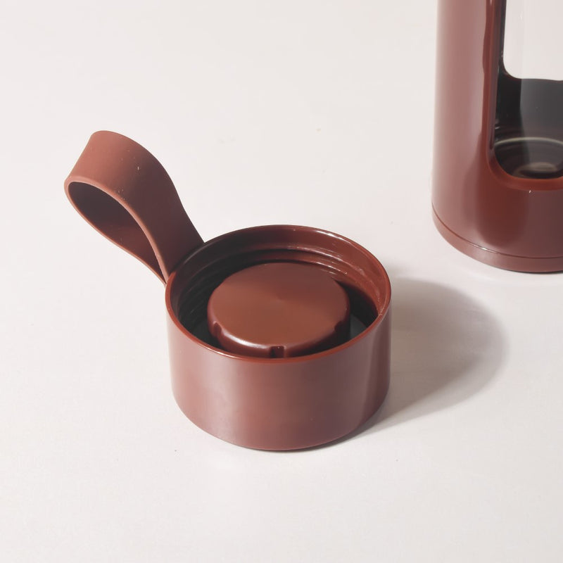 Borosilicate Glass Flask With Strainer Brown 500ml - Water bottle, flask, steel water bottle | Flask for Travelling