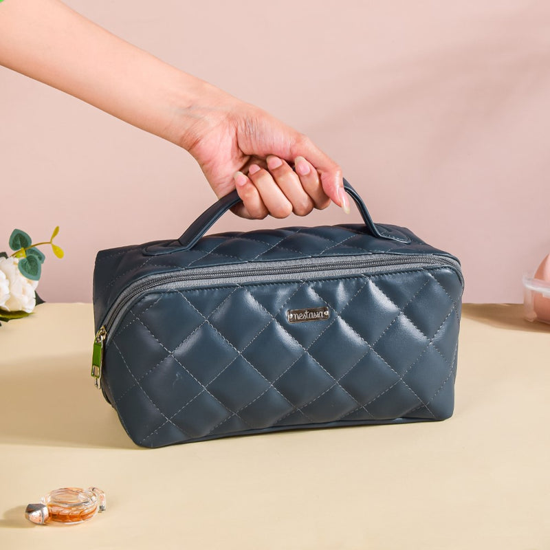 Multipurpose Travel Vanity Bag Blue Grey