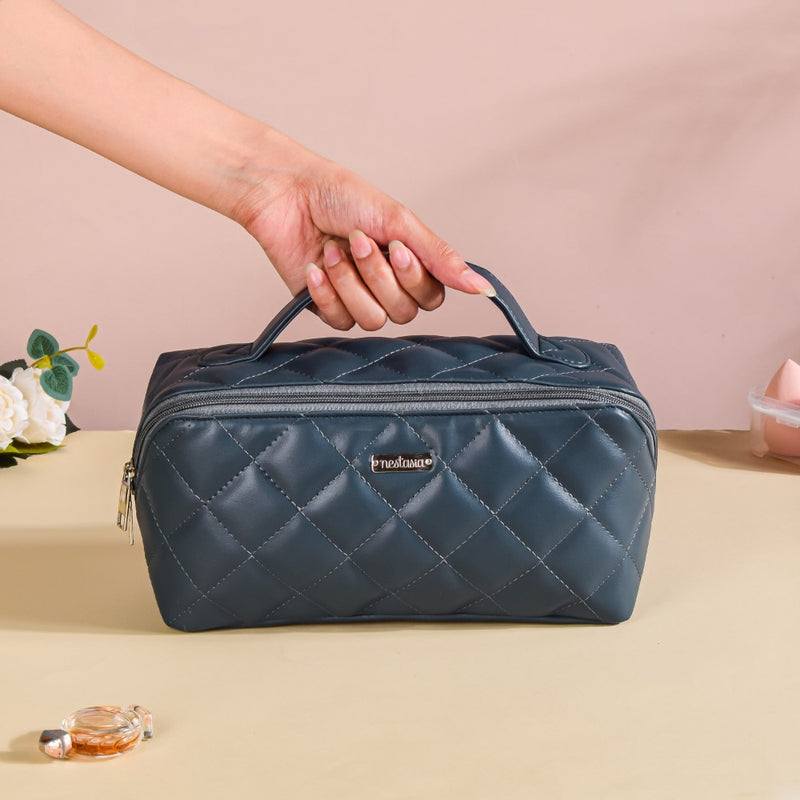 Multipurpose Travel Vanity Bag Blue Grey