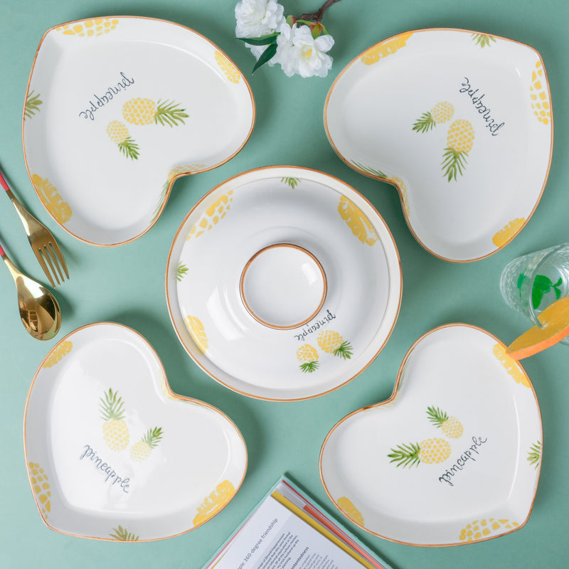 Pineapple Heart Supper Set For 4