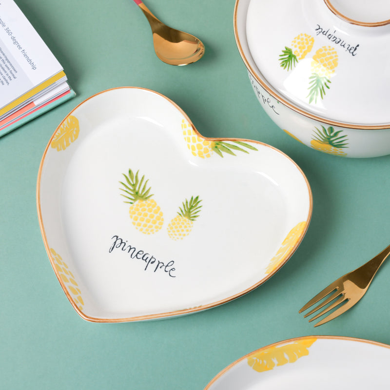 Pineapple Heart Supper Set For 4