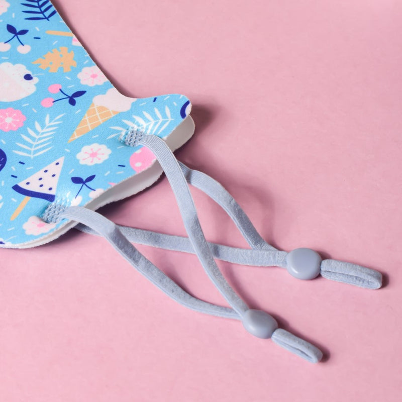 Tropical Vibes Face Mask With Adjustable Straps Blue Set Of 2