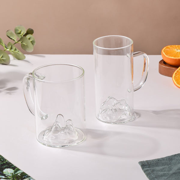Sleek Glass Iceberg Mug Small 400ml- Mug for coffee, tea mug, cappuccino mug | Cups and Mugs for Coffee Table & Home Decor