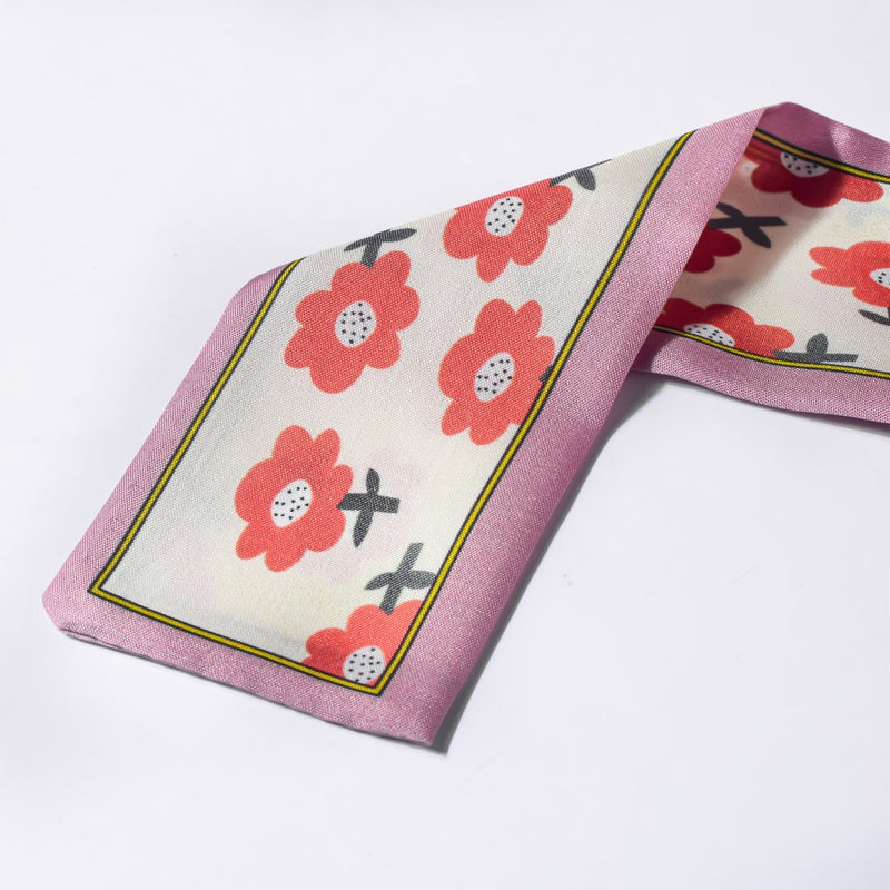 Azalea Floret Satin Skinny Scarf Multicolour 34 Inch Set of 2