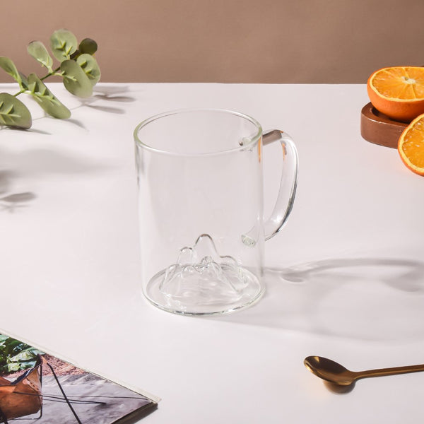 Sleek Glass Iceberg Mug Small 400ml- Mug for coffee, tea mug, cappuccino mug | Cups and Mugs for Coffee Table & Home Decor