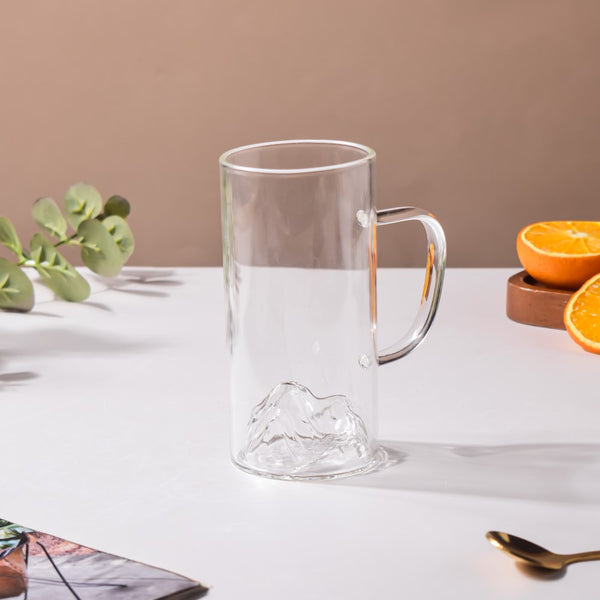 Sleek Glass Iceberg Mug Large 300ml- Mug for coffee, tea mug, cappuccino mug | Cups and Mugs for Coffee Table & Home Decor