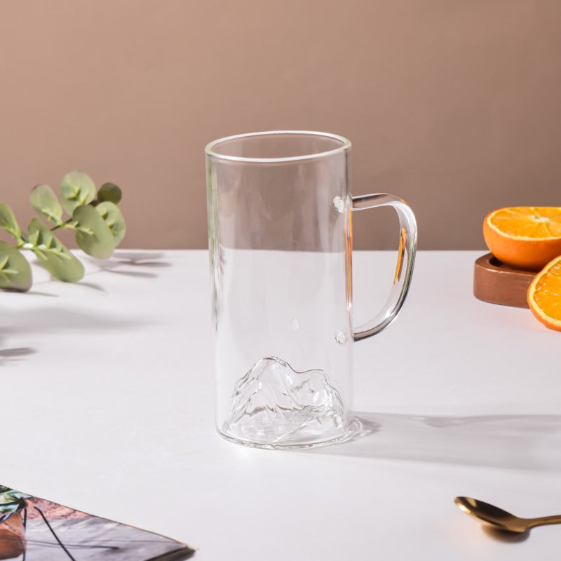 Sleek Glass Iceberg Mug Large 300ml- Mug for coffee, tea mug, cappuccino mug | Cups and Mugs for Coffee Table & Home Decor