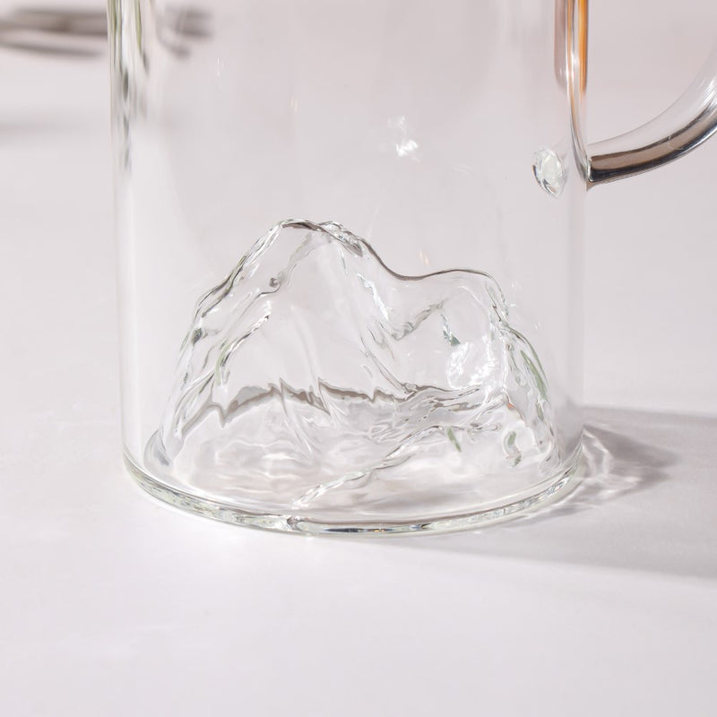 Sleek Glass Iceberg Mug Large 300ml- Mug for coffee, tea mug, cappuccino mug | Cups and Mugs for Coffee Table & Home Decor