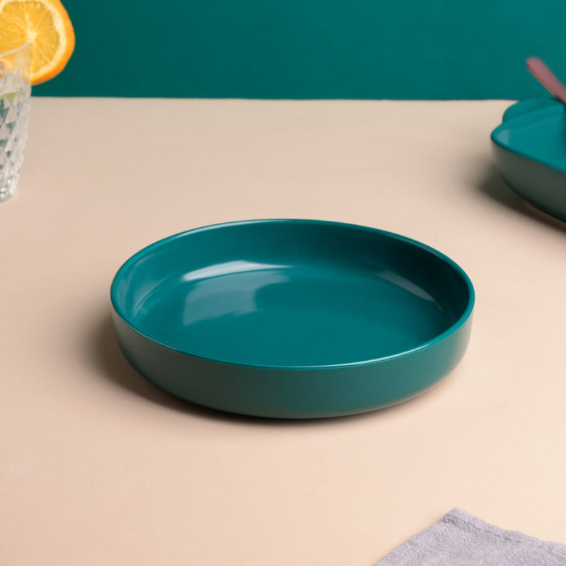 Matte Green Deep Plate - Serving plate, snack plate, dessert plate | Plates for dining & home decor