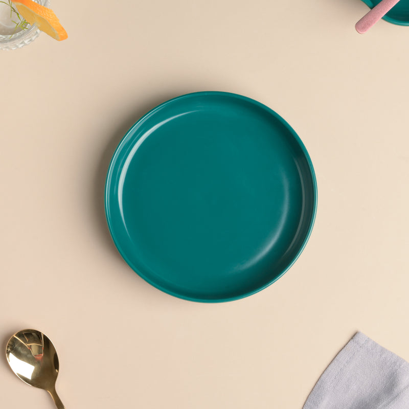 Matte Green Deep Plate - Serving plate, snack plate, dessert plate | Plates for dining & home decor