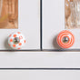 Hand Painted Ceramic Door Knob Orange Set Of 8