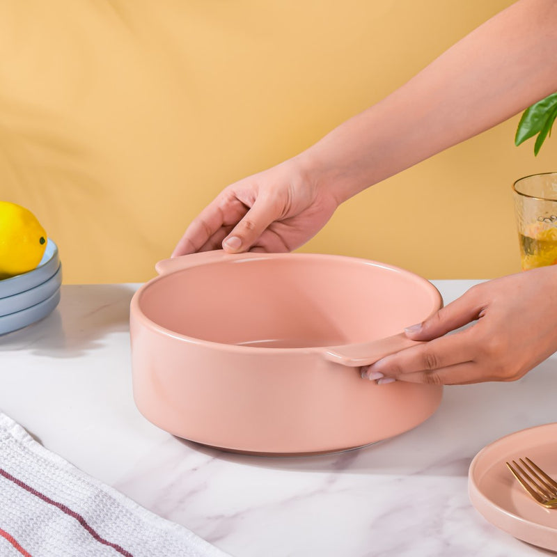 Ceramic Casserole Pots Pink 2 L