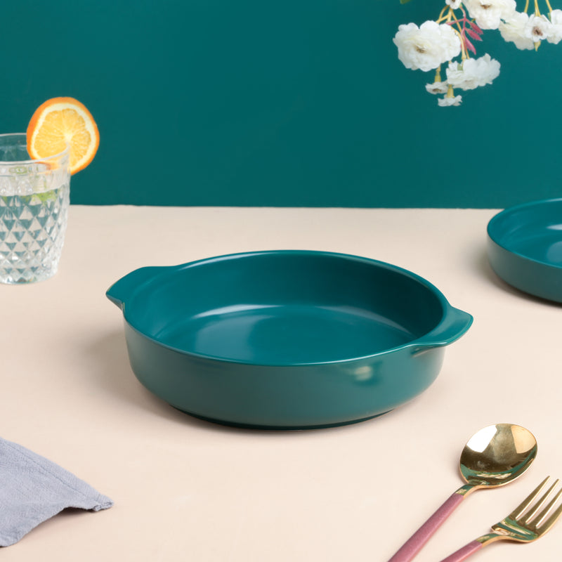 Teal Baking Pot with Handle - Baking Dish