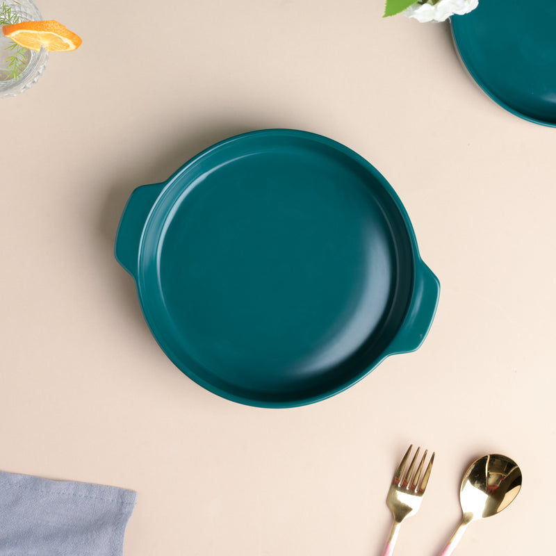 Teal Baking Pot with Handle - Baking Dish