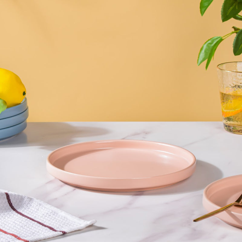 Modern Stoneware Snack Plate Pink - Serving plate, snack plate, dessert plate | Plates for dining & home decor