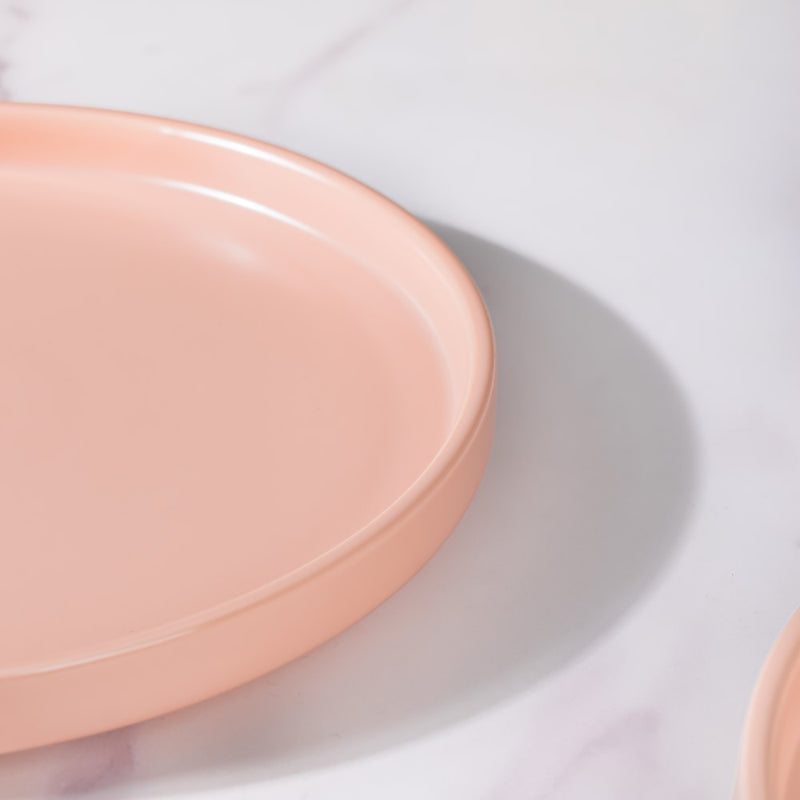 Modern Stoneware Snack Plate Pink - Serving plate, snack plate, dessert plate | Plates for dining & home decor