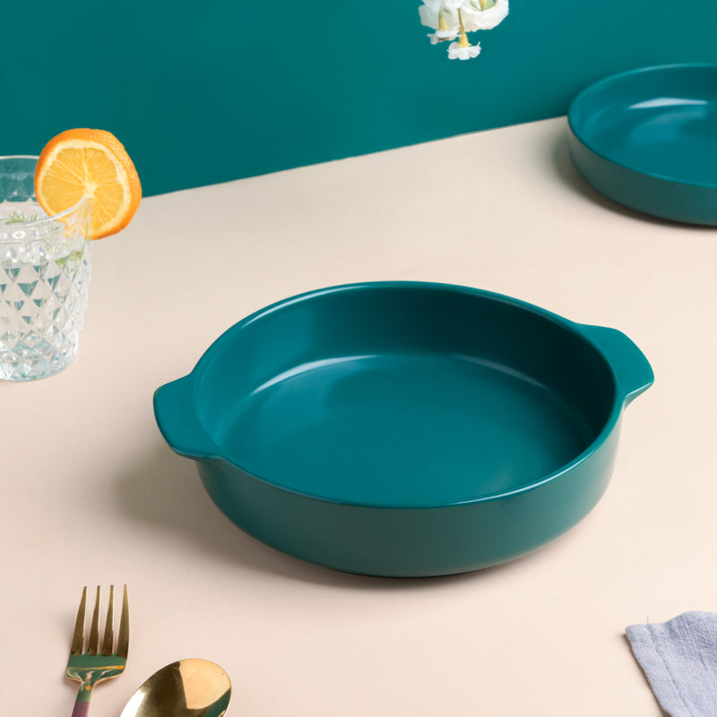 Teal Baking Pot with Handle - Baking Dish