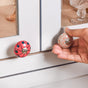 Patterned Ceramic Door Knob Orange Set Of 8