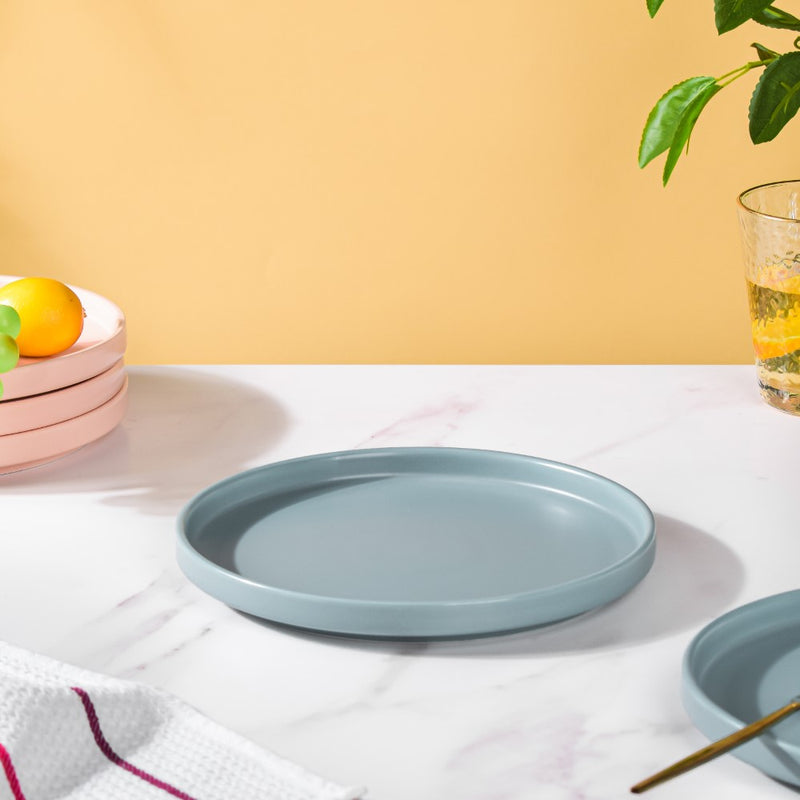 Modern Stoneware Snack Plate Blue - Serving plate, snack plate, dessert plate | Plates for dining & home decor