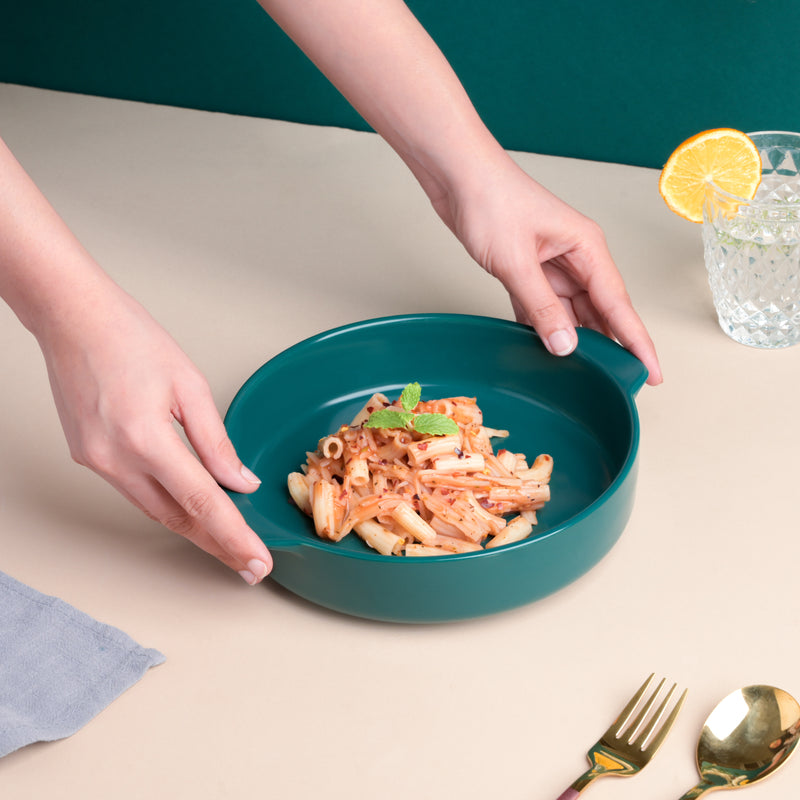 Teal Baking Pot with Handle - Baking Dish