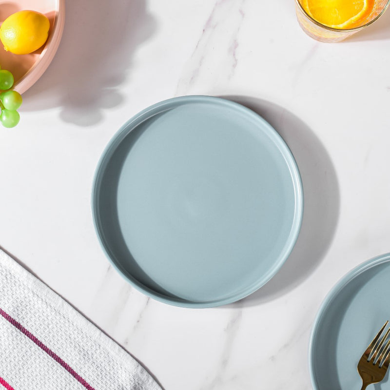 Modern Stoneware Snack Plate Blue - Serving plate, snack plate, dessert plate | Plates for dining & home decor