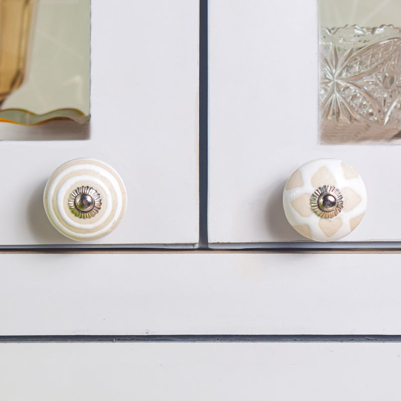 Ceramic Door Knob White Set Of 6