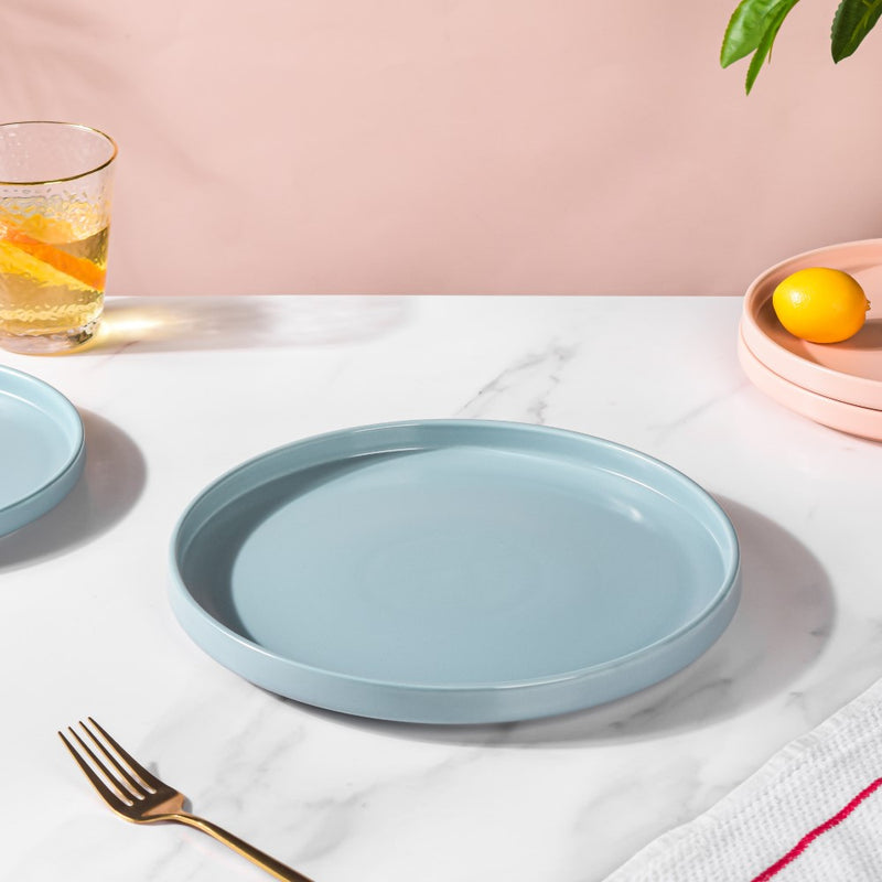 Stoneware Dinner Plate Blue 10 Inch - Serving plate, rice plate, ceramic dinner plates| Plates for dining table & home decor