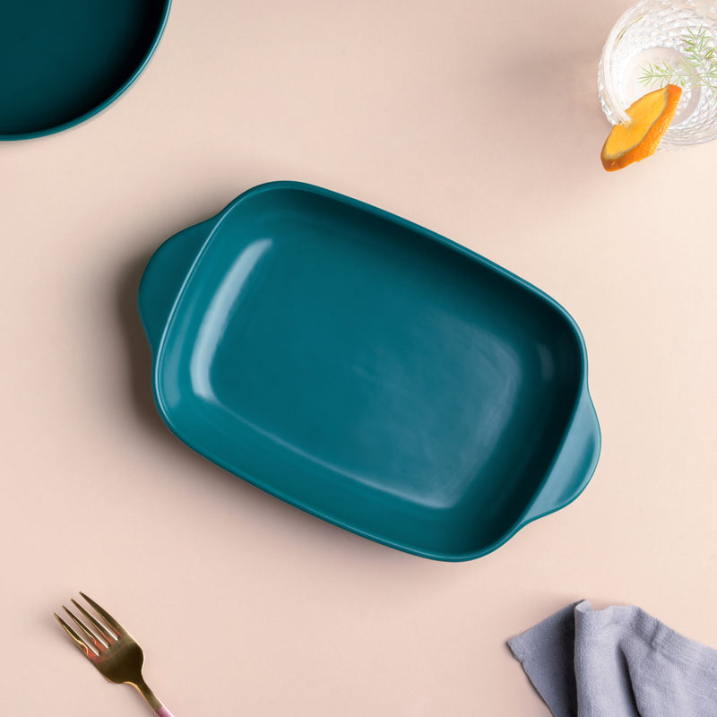 Teal Baking Pan with Handle - Baking Dish