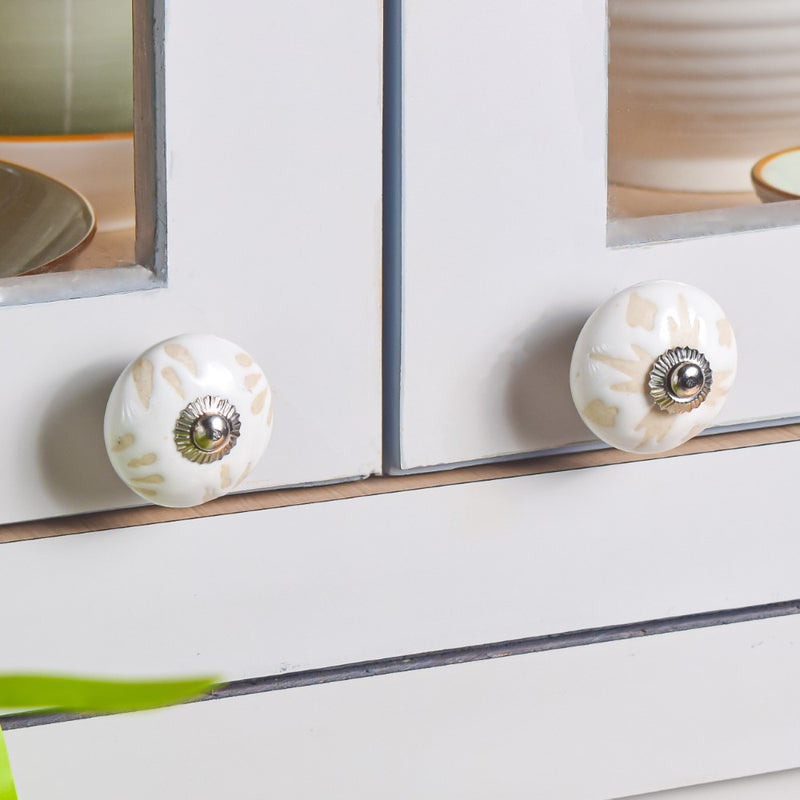 Ceramic Door Knob White Set Of 6