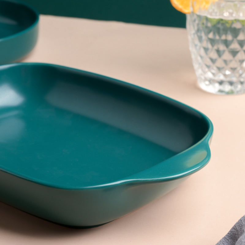 Teal Baking Pan with Handle - Baking Dish