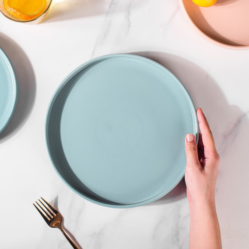 Stoneware Dinner Plate Blue 10 Inch - Serving plate, rice plate, ceramic dinner plates| Plates for dining table & home decor