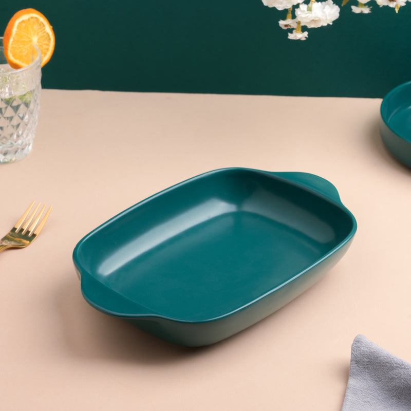 Teal Baking Pan with Handle - Baking Dish