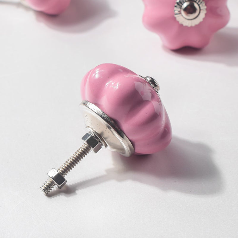 Pink Ceramic Door Knob Pink Set Of 6