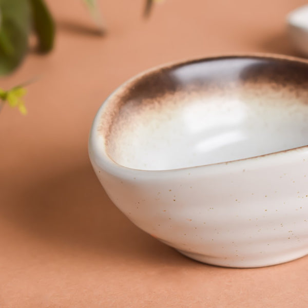 Cavern Clay Ceramic Dip Bowl White 50ml - Bowl, ceramic bowl, dip bowls, chutney bowl, dip bowls ceramic | Bowls for dining table & home decor 