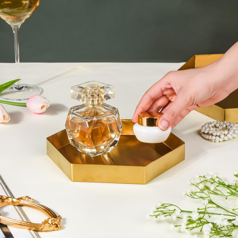Hexa Decoration Tray Golden Small