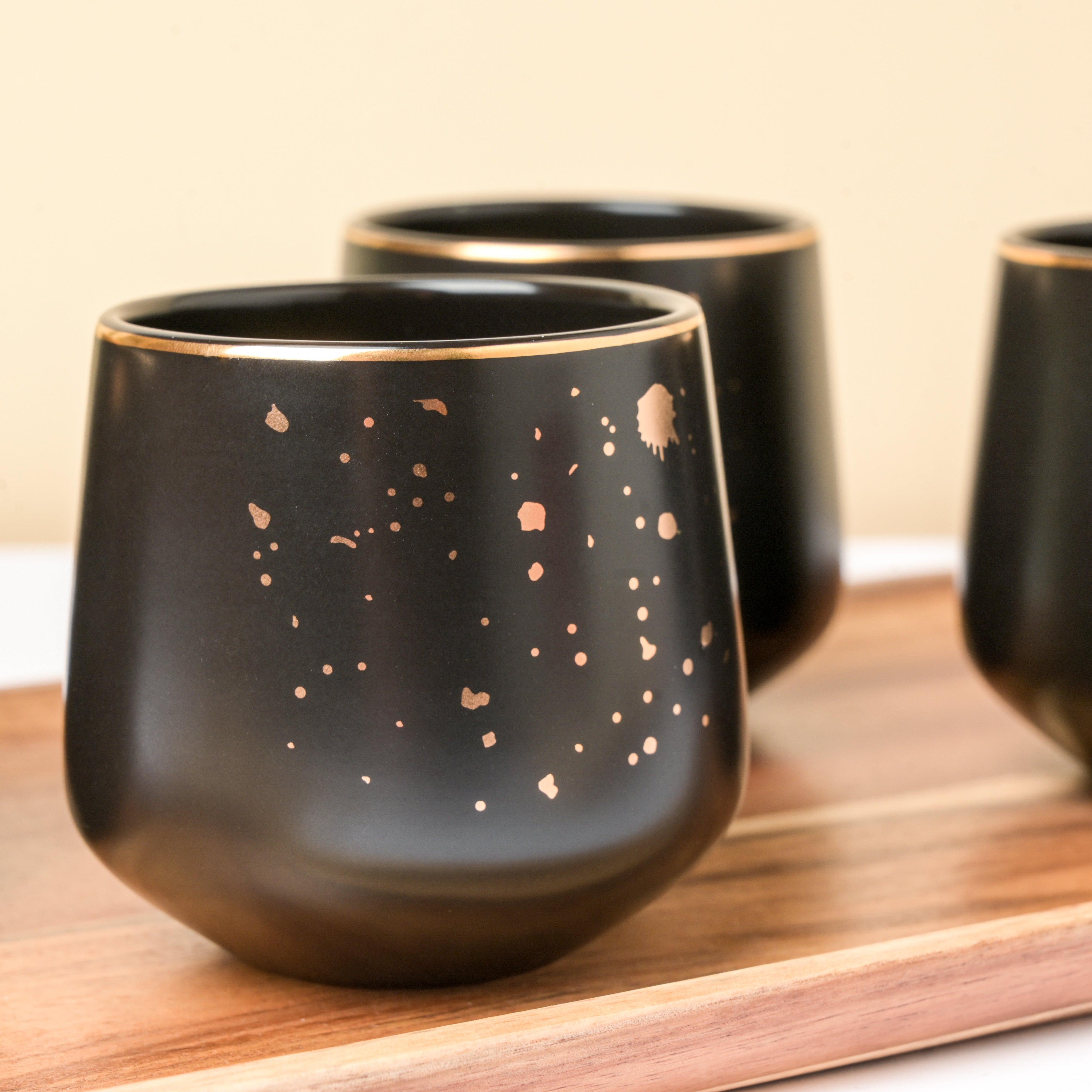 Tea Set Buy CARA Gold Detail Black Tea Set Online Nestasia