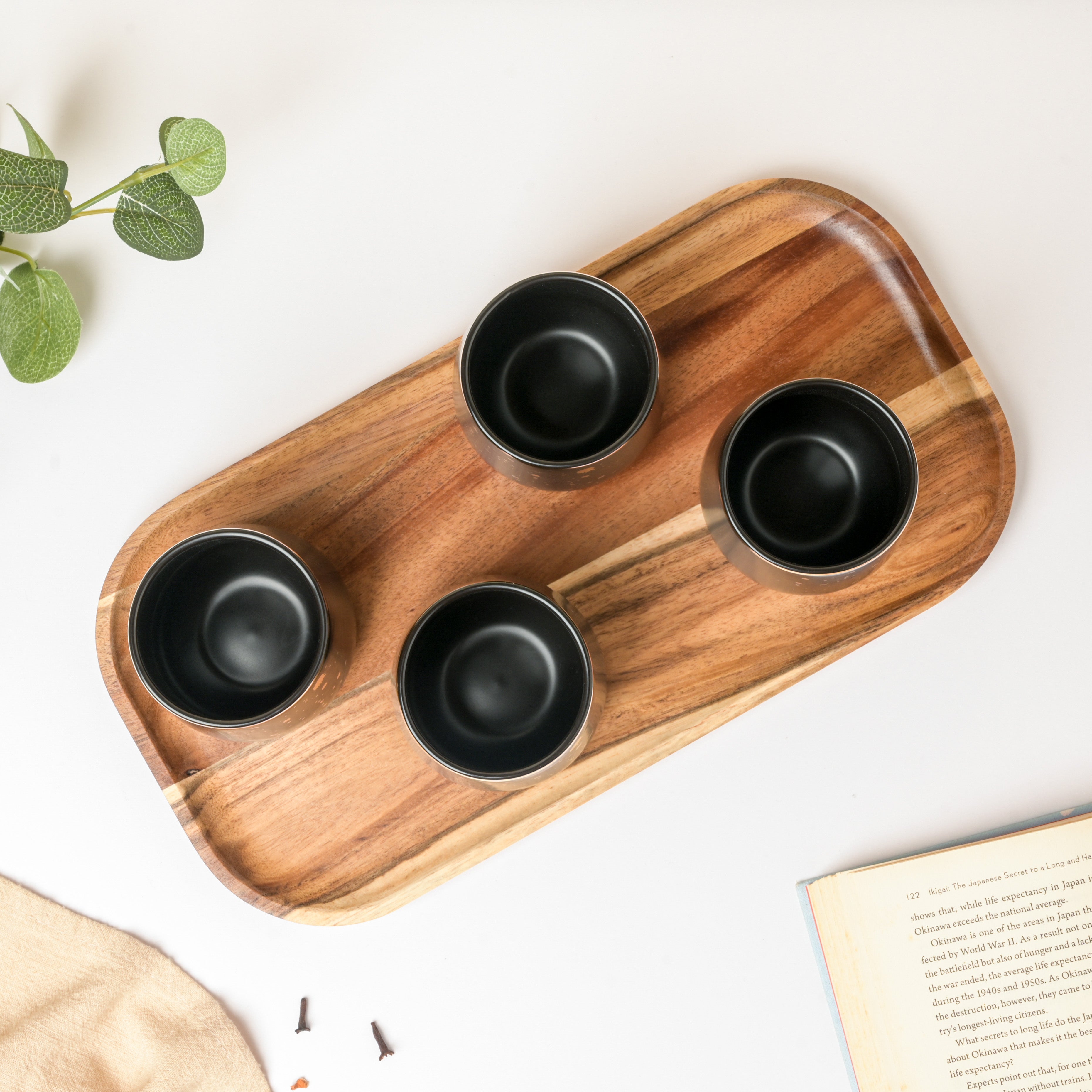 Tea Set Buy CARA Gold Detail Black Tea Set Online Nestasia