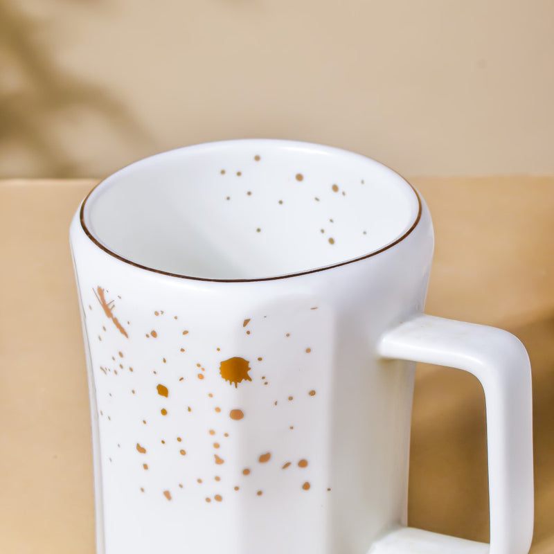 Cara Ceramic White Mug- Mug for coffee, tea mug, cappuccino mug | Cups and Mugs for Coffee Table & Home Decor