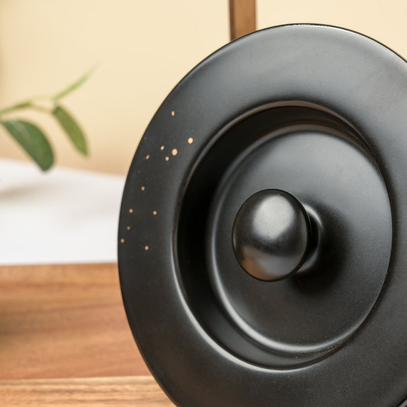 CARA Gold Detail Black Tea Set - Teapot set, tea set, kettle and cup set | Tea set for Dining table & Home decor