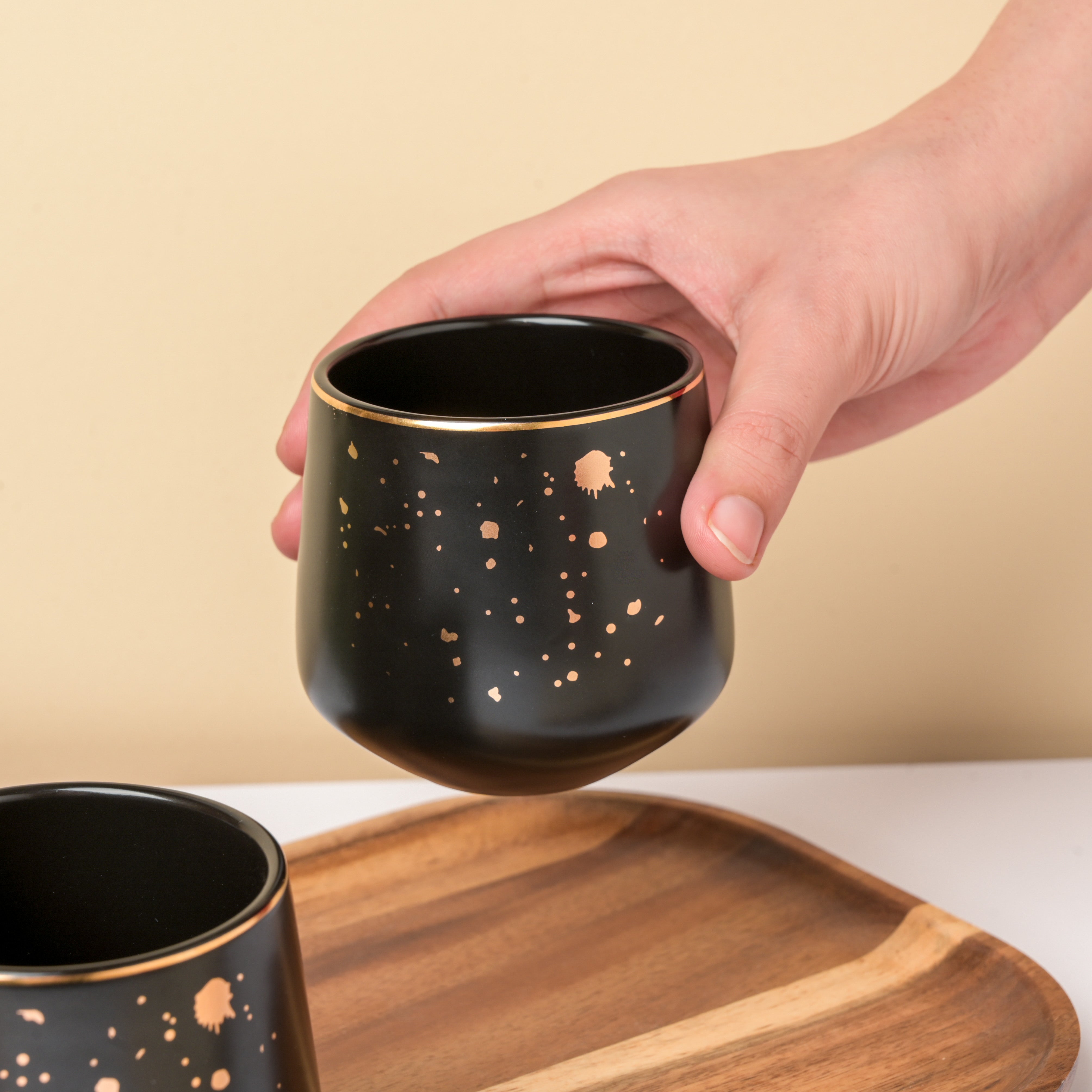 Tea Set Buy CARA Gold Detail Black Tea Set Online Nestasia