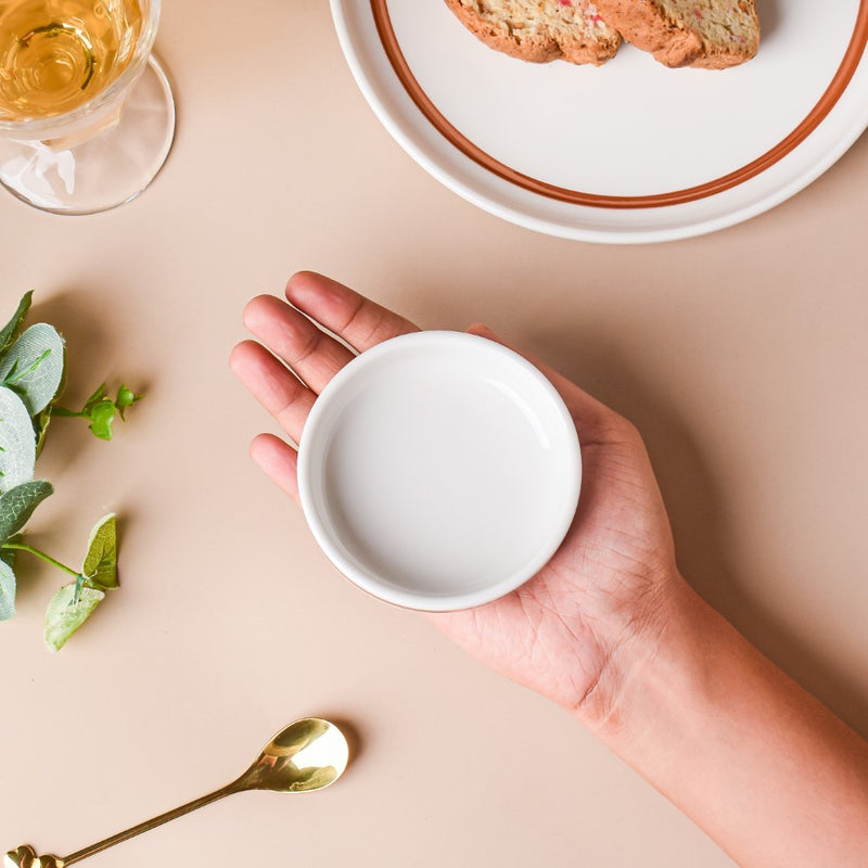 Ivory Ceramic Bowl For Dips - Bowl, ceramic bowl, dip bowls, chutney bowl, dip bowls ceramic | Bowls for dining table & home decor 
