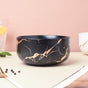 Gold Detailed Marble Ceramic Serving Bowl Black - Bowl, ceramic bowl, serving bowls, noodle bowl, salad bowls, bowl for snacks, large serving bowl | Bowls for dining table & home decor