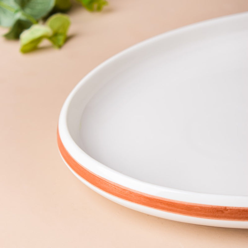 Ivory Ceramic Serving Oval Platter 12 Inch - Ceramic platter, serving platter, fruit platter | Plates for dining table & home decor