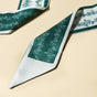 Satin Skinny Scarf Green And White 34 Inch Set of 2