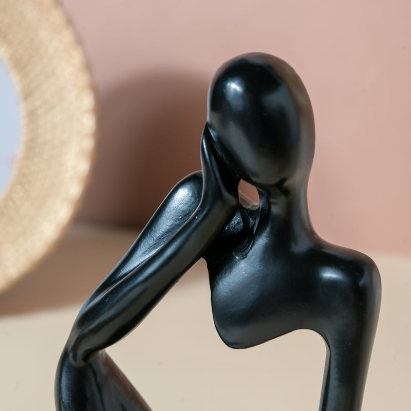 Black Sitting Showpiece Thoughtful - Showpiece | Home decor item | Room decoration item