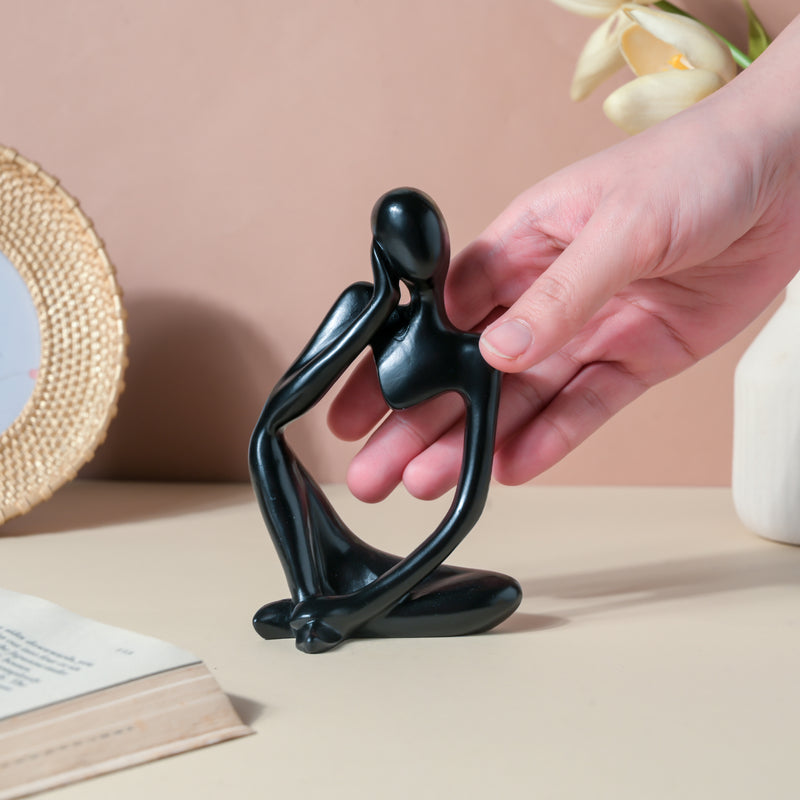 Black Sitting Showpiece Thoughtful - Showpiece | Home decor item | Room decoration item